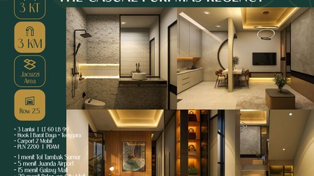 Dijual Rumah Baru 3 lantai Purimas Regency The Casual Surabaya