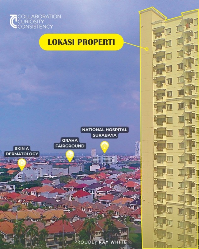 Disewakan Apartemen Waterplace Residence Tower E - 2BR Furnished, Harga Turun, Lokasi Super Strategis di Surabaya Barat!