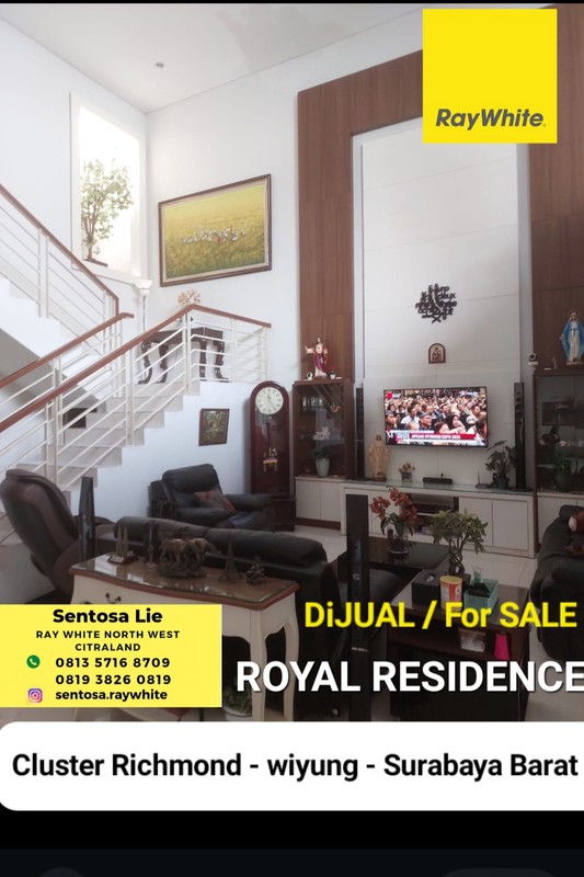Murah Luas 375 M2 Dijual Rumah Royal Residence Richmond Semi Furnished Modern Garasi Carport 4 Mobil Dekat Citraland , Pakuwon Indah, Graha Family