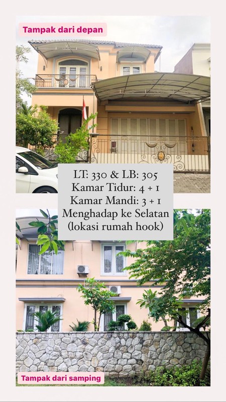 DIJUAL RUMAH HOOK WISATA BUKIT MAS SURABAYA BARAT