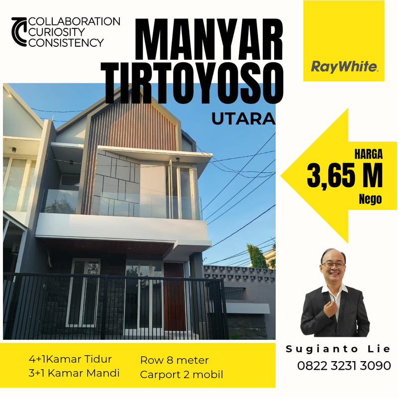 Dijual Rumah Baru Manyar Tirtoyoso Utara Surabaya Timur