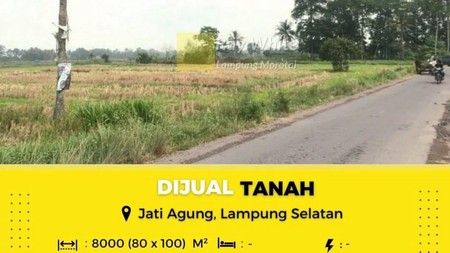 Dijual tanah di jati agung lamsel