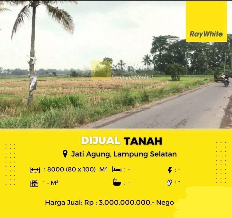 Dijual tanah di jati agung lamsel