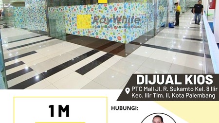 DIJUAL KIOS 1PINTU DIDALAM MALL KOTA PALEMBANG