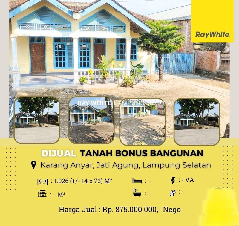 Dijual tanah bonus bangunan di karang anyar, Jati agung