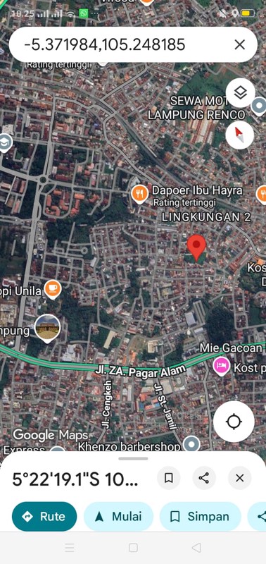 Tanah kosong dijalan Bumi Manti II gg. Surya Kencana Rajabasa Bandarlampung