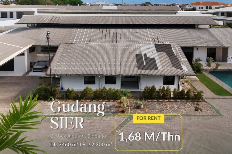 Gudang/Pabrik Disewakan Murah dan Luas Berlokasi Strategis di SIER Berbek Industri Surabaya