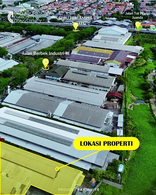 Gudang/Pabrik Disewakan Murah dan Luas Berlokasi Strategis di SIER Berbek Industri Surabaya