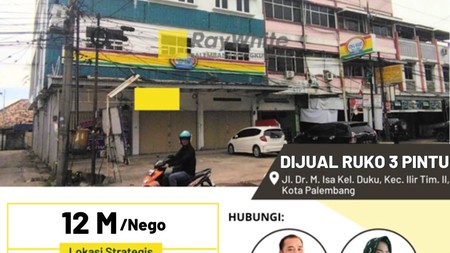 Dijual Ruko 3 Pintu di Jl DR M Isa Kota Palembang