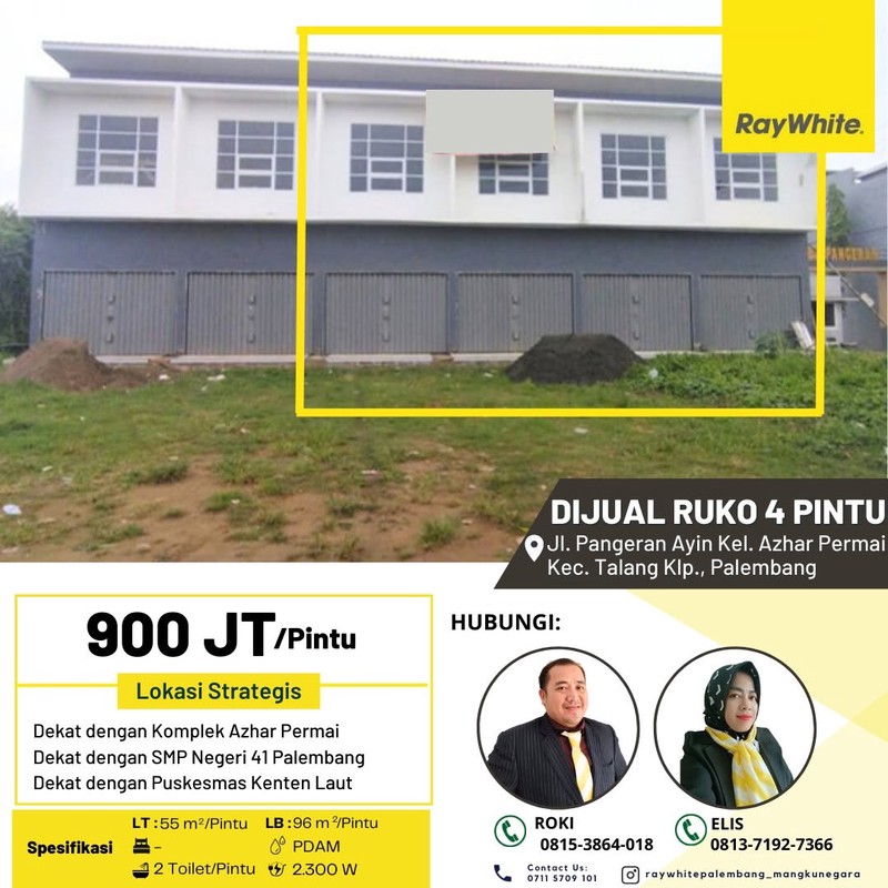 Dijual Cepat Ruko 4 Pintu di Jl. Pangeran Ayin