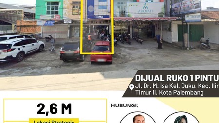 Dijual Cepat Ruko 1 Pintu di Jl Dr M Isa Kota Palembang