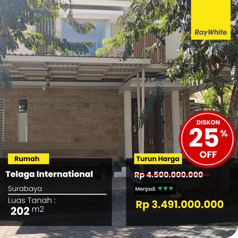 Dijual Rumah Lelang di Telaga International Surabaya Barat