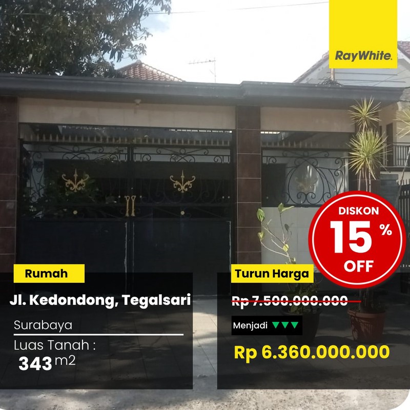 Dijual Rumah Lelang di Jl Kedondong Tegalsari Surabaya