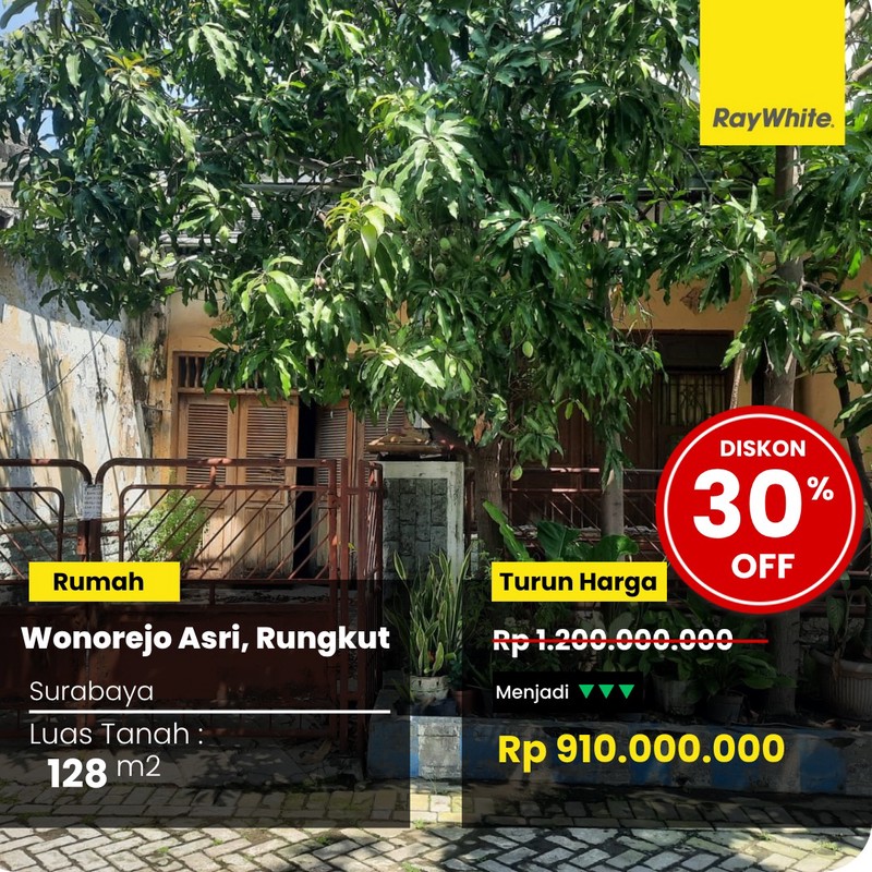 Dijual Rumah Lelang di Wonorejo Asri Rungkut Surabaya