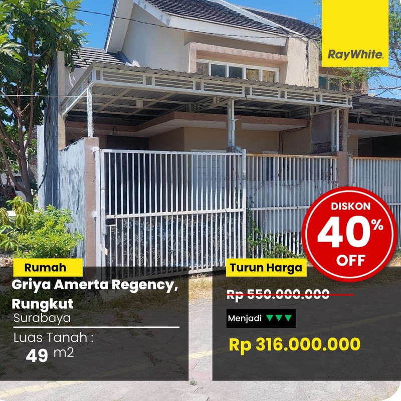 Dijual Rumah Lelang di Griya Amerta Regency Rungkut Surabaya