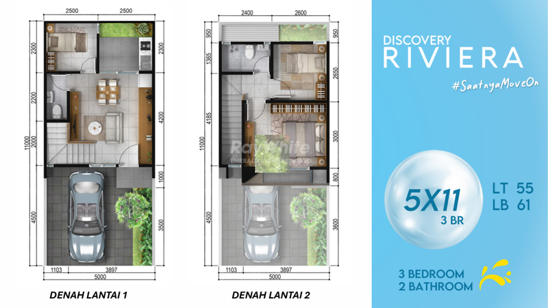 Rumah Baru 2 Lantai 3 Kamar di Discovery Riviera Aira Bintaro - Lokasi Strategis Dekat Tol, Mulai 1.7 M