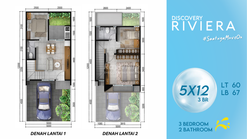Rumah Baru 2 Lantai 3 Kamar di Discovery Riviera Aira Bintaro - Lokasi Strategis Dekat Tol, Mulai 1.7 M