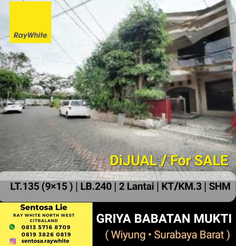 Murah 1 Milyar-an Rumah Griya Babatan Mukti - Samping Royal Residence Wiyung - Spesial Row Jalan Lebar 3 Mobil - Shm - Dekat Pakuwon Mall, Citraland, Akses Tol Gunung Sari