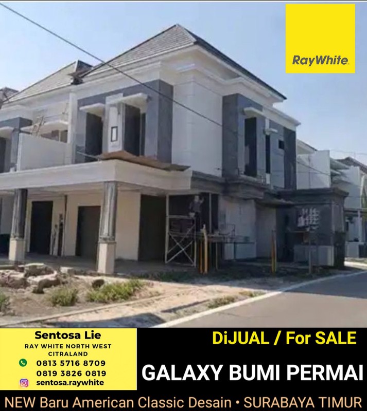 3 Milyar-an Rumah Baru Hook Araya 2 Galaxy Bumi Permai - New American Classic Desain Dekat Galaxy Mall, Raya MERR, Kampus ITS