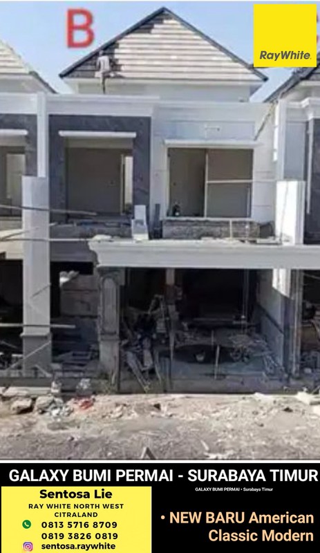 3 M-an Rumah Baru Araya 2 Galaxy Bumi Permai - New American Classic Desain Dekat Galaxy Mall, Raya MERR, Kampus ITS