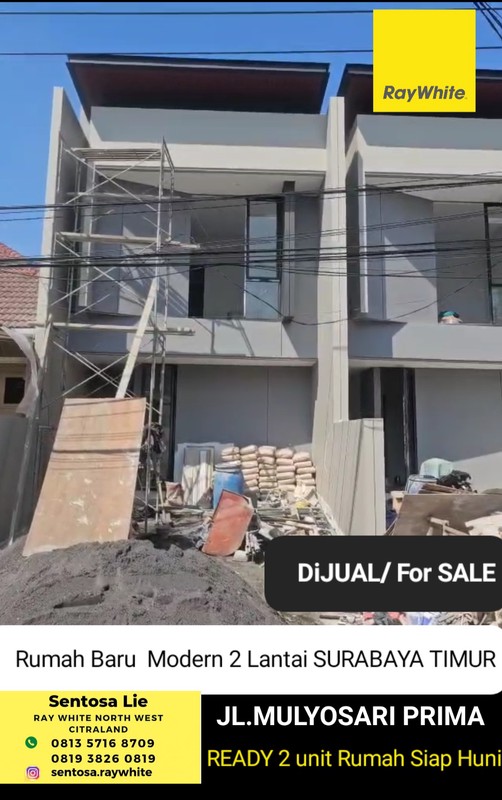 1 Milyar-an Dijual Rumah Baru Mulyosari Prima - Surabaya Timur Dekat Sutorejo, Kampus Its, Pakuwon City