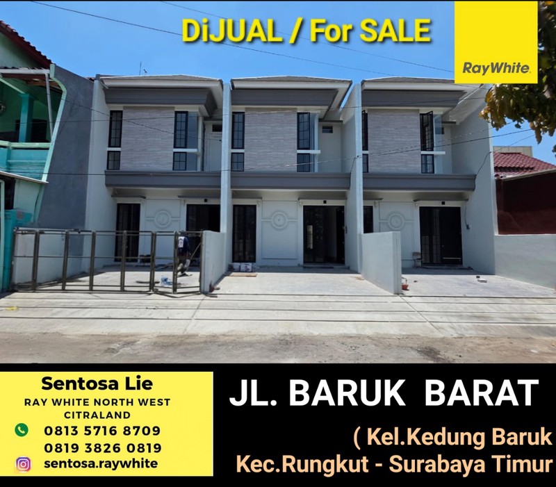 Dijual Rumah Baru Baruk Barat - Kedung Baruk - Rungkut Surabaya Barat - Minimalis Modern 2 Lantai 