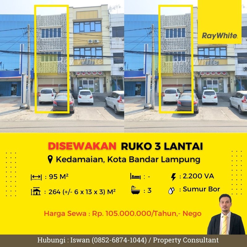 Disewakan ruko antasari lokasi stategis jalan utama antasari bandar lampung