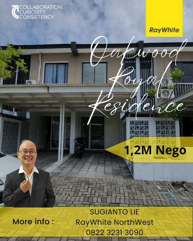 DIJUAL RUMAH 2 LANTAI ROYAL RESIDENCE Cluster OAKWOOD, Wiyung Surabaya Barat