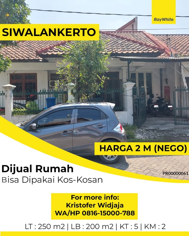 Dijual Rumah Kos Siwalankerto Permai Surabaya - Strategis & Siap Huni  