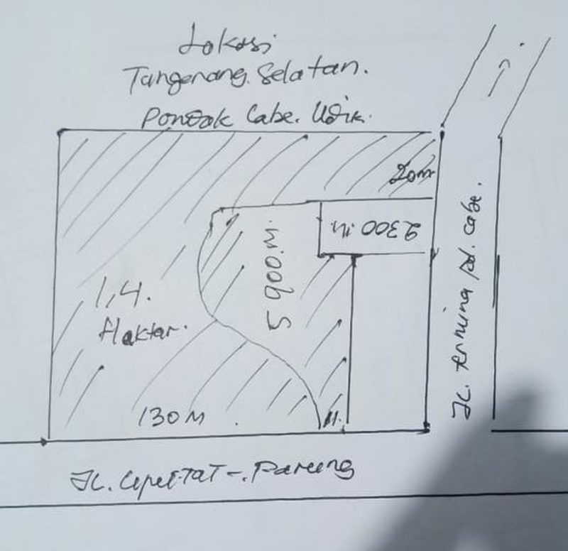 Kavling Siap Bangun Di Jl Moh Toha, Pamulang Timur Tangerang Selatan