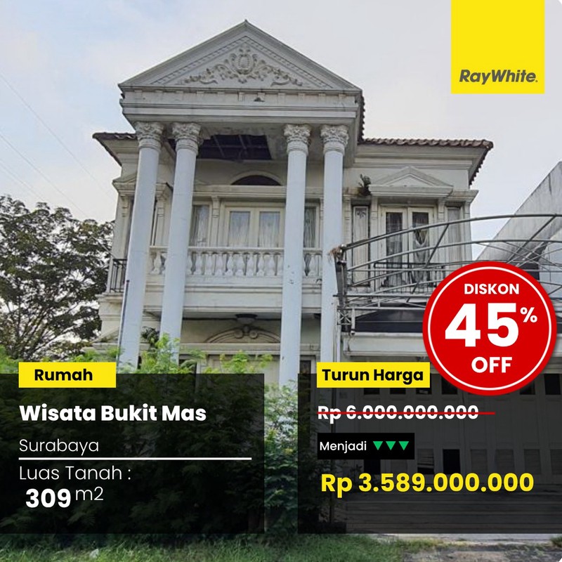Dijual Rumah Lelang di Wisata Bukit Mas Surabaya