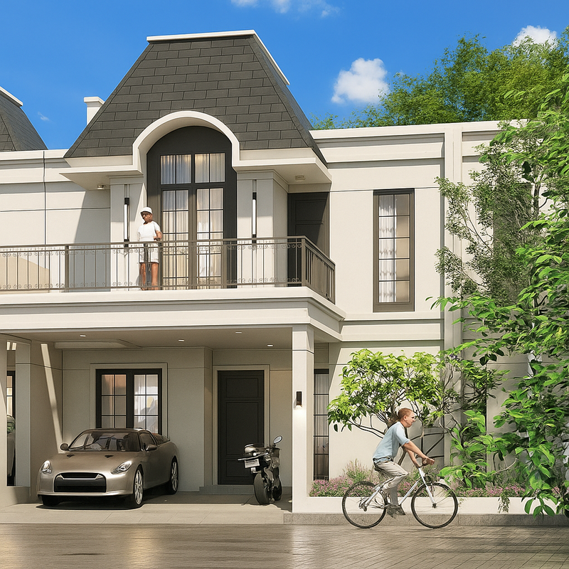 Rumah American Classic, Brand New, Posisi Hoek di Mahagoni Park, Graha Bintaro