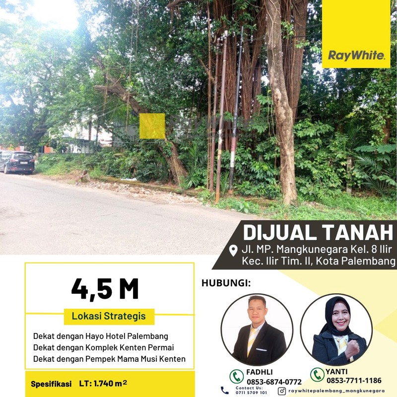 Tanah di Jl MP Mangkunegara pinggir jalan utama