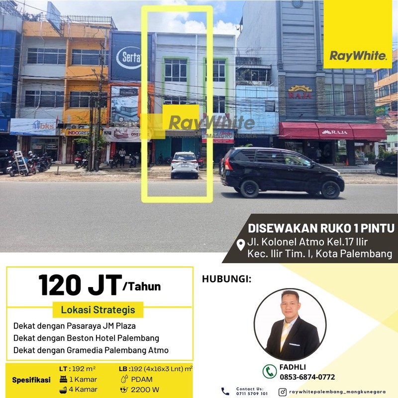 Ruko 1 Pintu di Jalan Kol Atmo Palembang