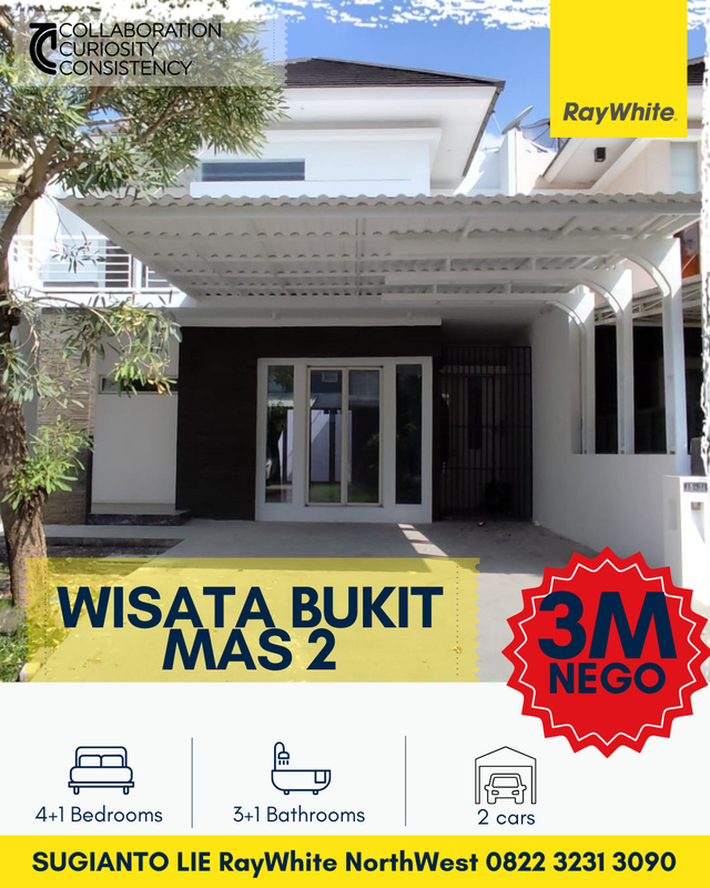 Dijual Rumah Minimalis 2 lantai Wisata Bukit Mas II Cluster Du Louvre Surabaya Barat