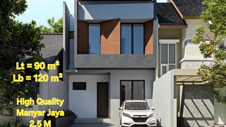 Rumah Baru Gress !!! di Manyar Jaya Surabaya Timur, Minimalis, 2 Lantai