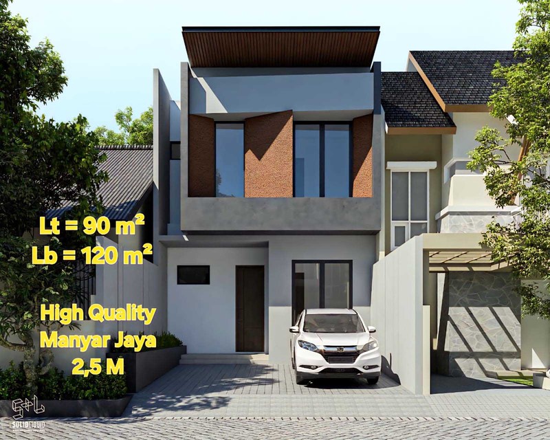 Rumah Baru Gress !!! di Manyar Jaya Surabaya Timur, Minimalis, 2 Lantai