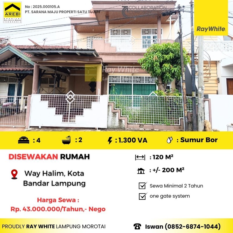 Disewakan rumah 2 lantai di morotai bandar lampung