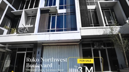 Dijual Ruko 3 Lantai Citraland Northwest Surabaya Barat - Lokasi Strategis Sebelah Indomaret, Cocok untuk Usaha & Investasi