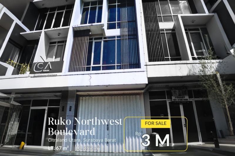 Dijual Ruko 3 Lantai Citraland Northwest Surabaya Barat - Lokasi Strategis Sebelah Indomaret, Cocok untuk Usaha & Investasi