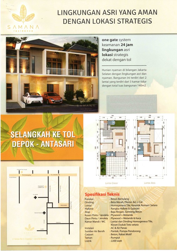 Rumah Siap Huni, Hunian Nyaman dan Asri @Samana Residence, Ciganjur