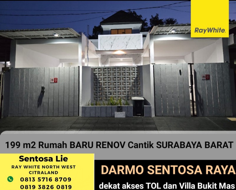 2 Milyar-an Dijual Rumah Darmo Sentosa Raya Wiyung Dekat Villa Bukit Mas , Akses Tol Satelit, Ciputra World, Graha Family