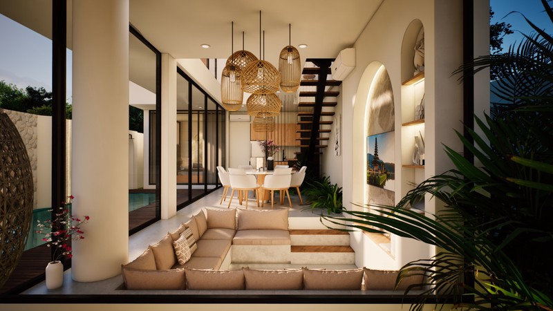 Leasehold - 3 bedroom exclusive villa in the center of Berawa,Canggu,Bali