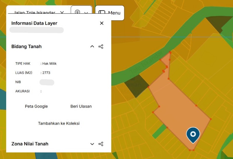 Tanah 3100m2 Area Komersial Tole Iskandar Depok Jawa Barat