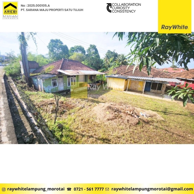 Dijual Tanah Bonus Bangunan Jl. Z.A Pagar Alam (Jl. Utama)  Rajabasa dekat Terminal dan Kampus Unila Rp. 6 Juta/ Meter Nego