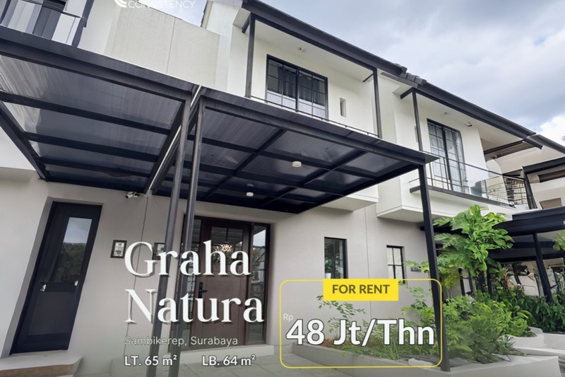 Sewa Rumah Graha Natura Surabaya Barat Dekat Pakuwon Mall,Dekat Jalan Tol dan G Walk