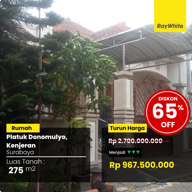 Dijual Rumah Lelang di Jl Platuk Donomulyo Kenjeran Surabaya