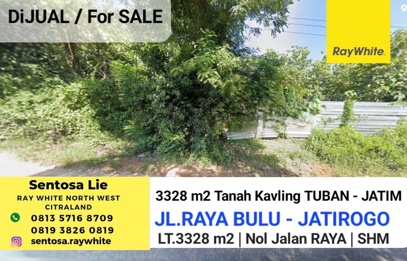 Dijual 3328 m2 Tanah Tuban JATIM di Nol Jalan Raya Bulu - Jatirogo - Sukolilo - Bancar - Kab. Tuban - Jawa Timur - Surat SHM - Lokasi Bagus Tanah Tambang Pasir Silica / Batako Cocok Untuk Usaha Tamban