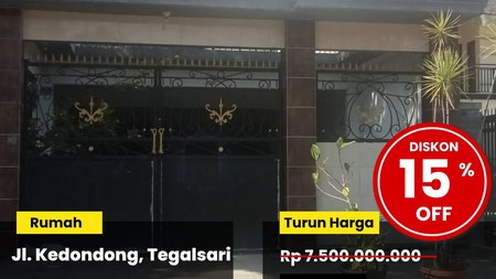 Dijual Rumah Pusat Kota di Jl Kedondong Tegalsari Surabaya