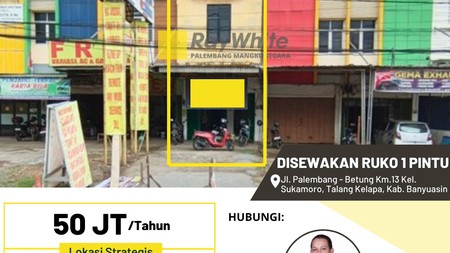 DISEWAKAN RUKO 1 PINTU SIAP HUNI